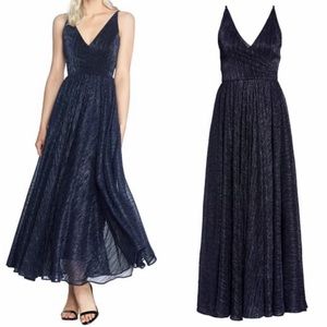 Dress the Population Valentina Metallic Fit & Flare Gown Size Small